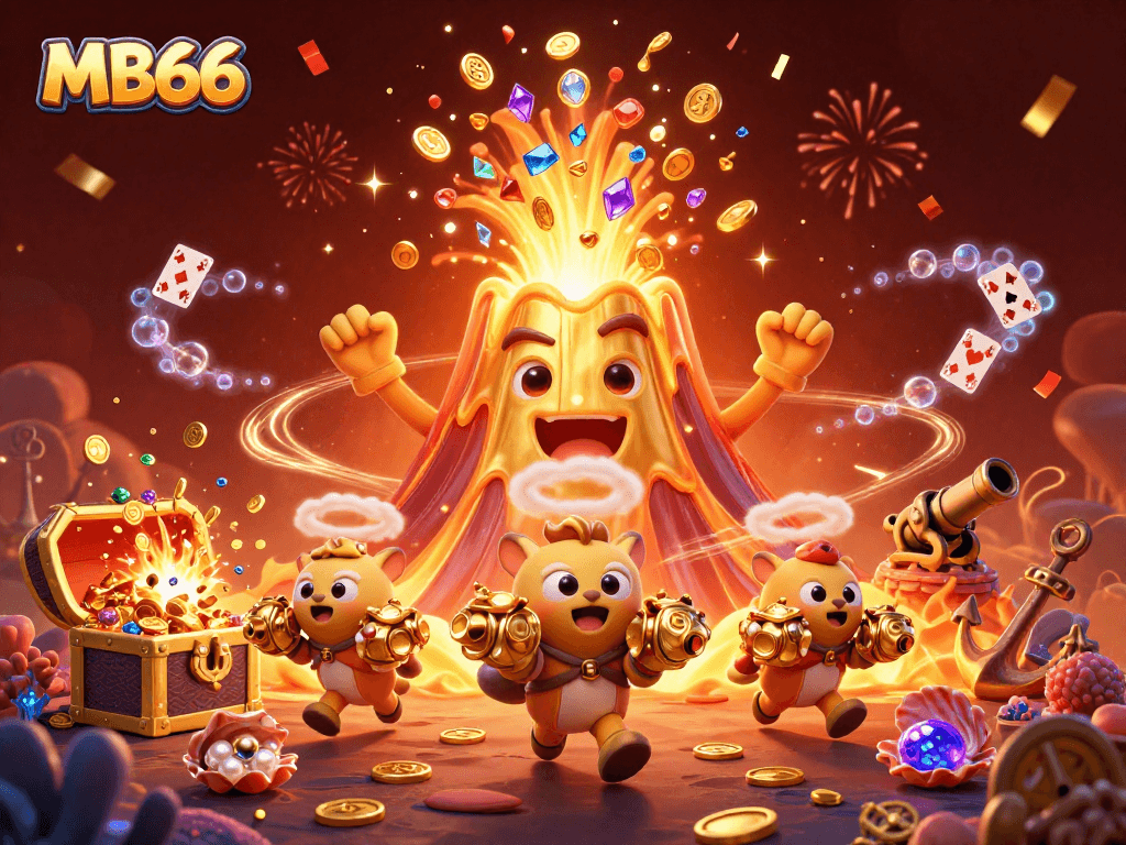 Win big at MB66 with a spectacle of excitement in this vibrant 3D casino scene.