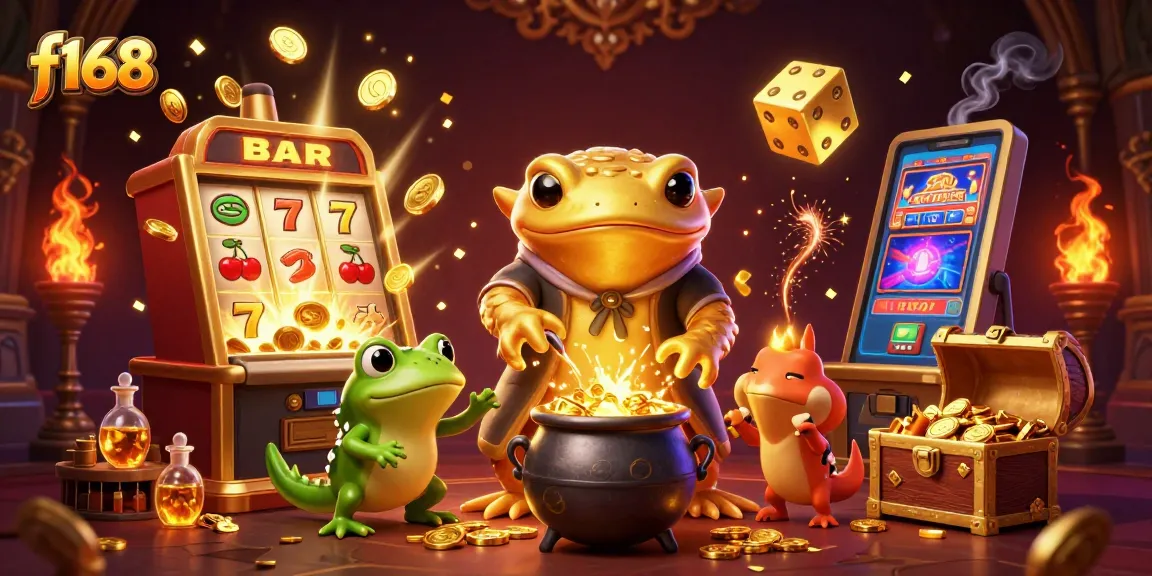 Experience dynamic gaming thrills at f168 with a gold-filled alchemist scene and casino excitement.