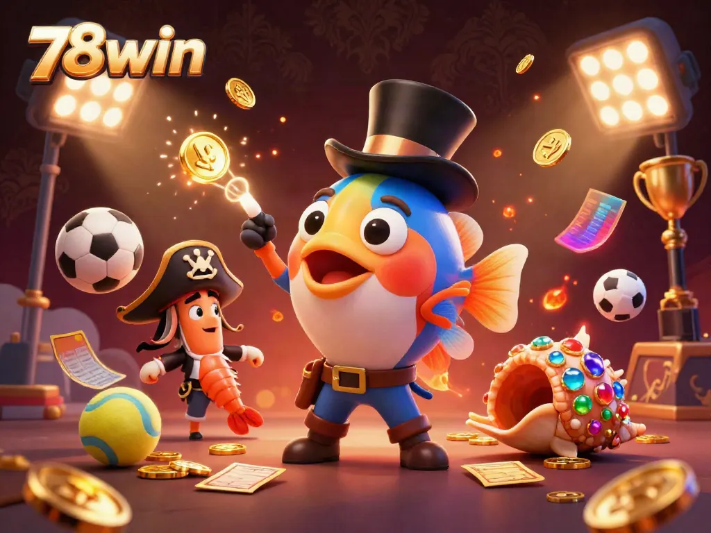 Engage in thrilling gameplay with 78win, showcasing exciting characters and dynamic casino elements.