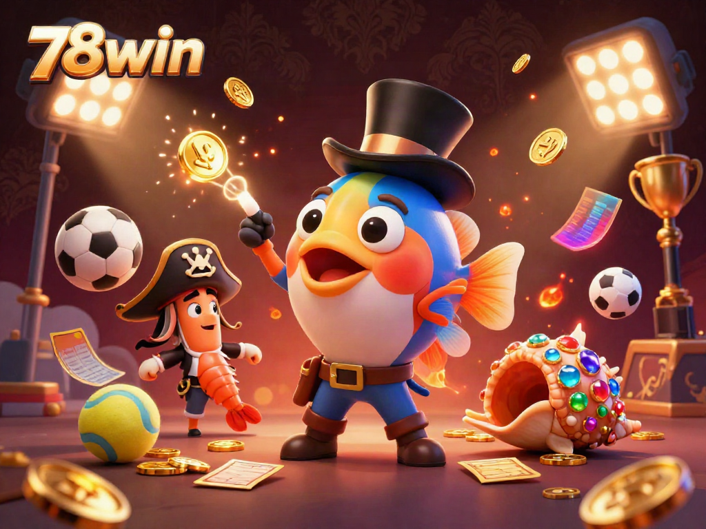 Engage in thrilling gameplay with 78win, showcasing exciting characters and dynamic casino elements.