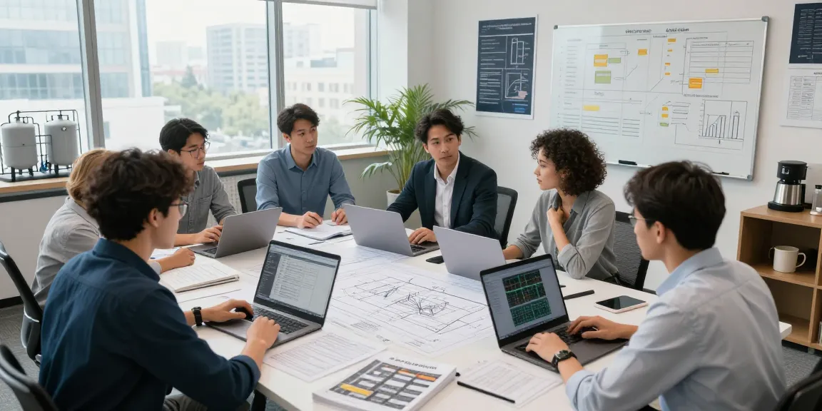 Engineers discussing CRN Registration Canada procedures in a collaborative workspace