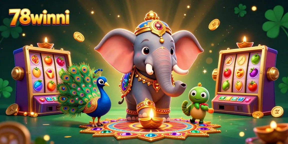Join the fun at 78winni with vibrant slots and lively characters in an exciting casino scene.