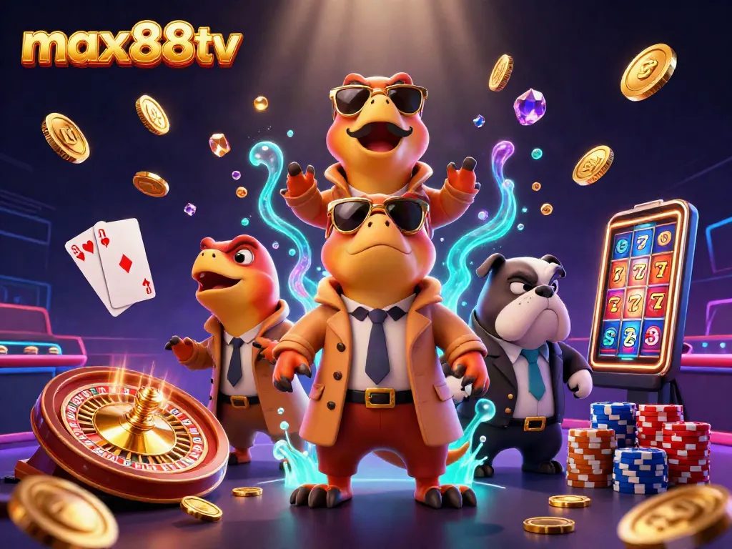 Experience thrilling gameplay with max88tv as cartoon raptors attempt to charm a casino bouncer.