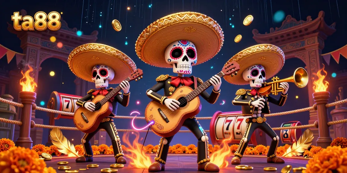 Engage in vibrant gameplay at ta 88 with a colorful mariachi band surrounded by casino elements.