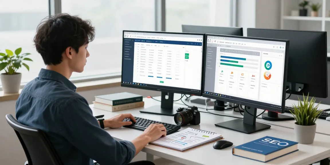 SEO specialist Canada analyzing website performance in a modern office