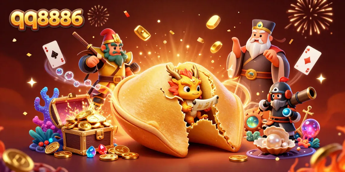 Engage in exciting adventures at qq8886 with a dynamic casino scene showing fortune elements and celebrations.
