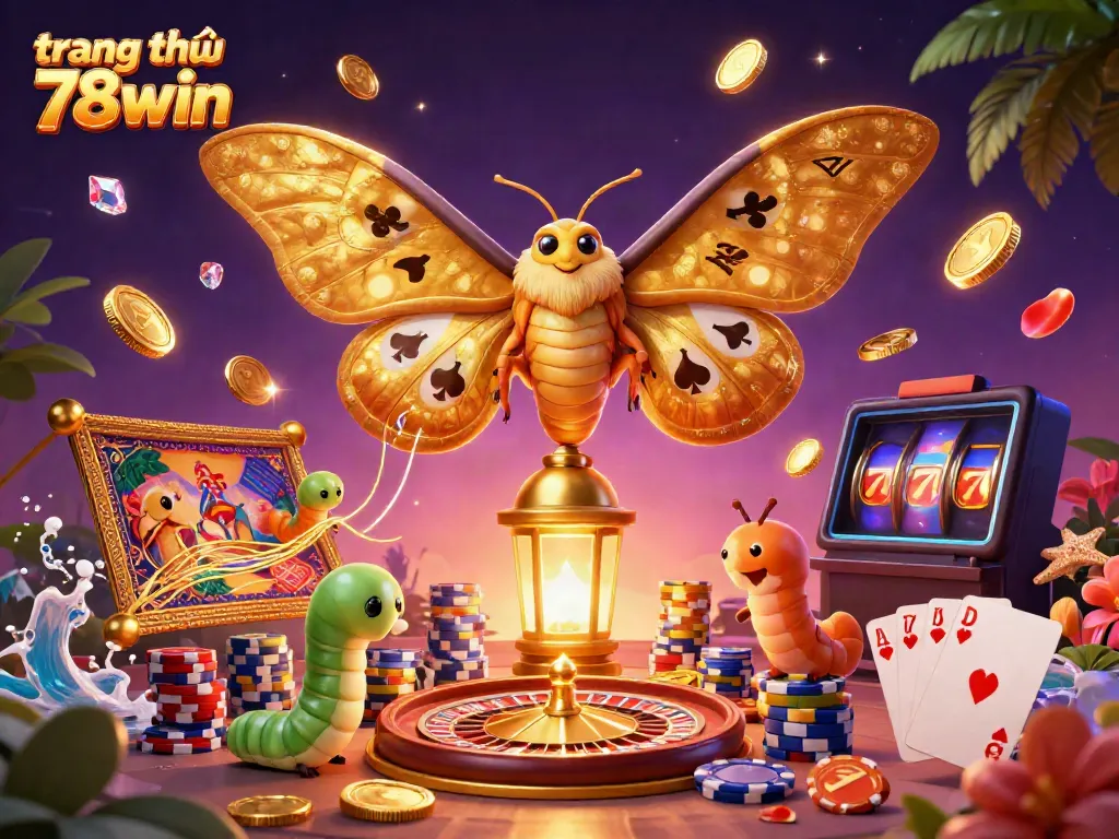 Experience the excitement of trang chủ 78win with golden butterflies and stunning casino elements.