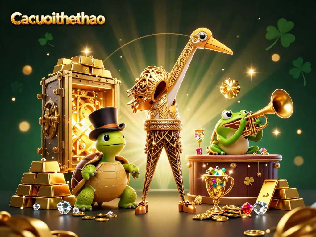 Engage with Cacuocthethao in a vibrant, gold-filled casino scene featuring lively 1920s characters.