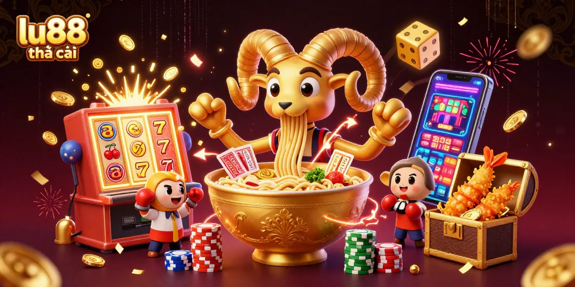 Join the excitement at lu88 nhà cái with vibrant characters and thrilling casino elements in a stunning 3D scene.