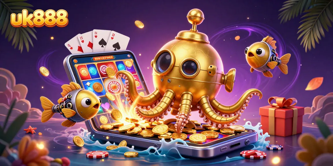 Experience thrilling slot adventures with uk888 in a vibrant underwater casino scene.