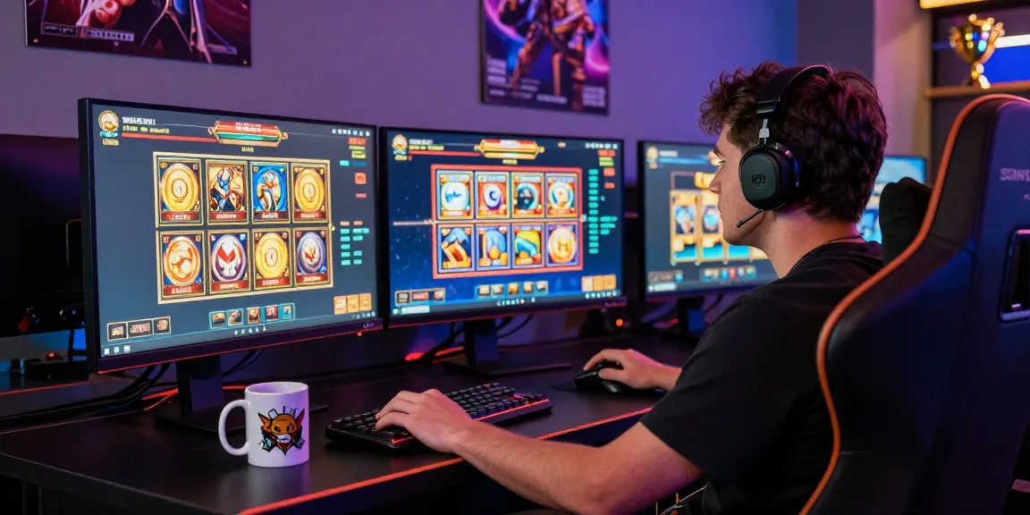 Pengalaman bermain tahun4d link alternatif yang menarik dengan pemain di depan komputer dan grafik slot yang menawan.