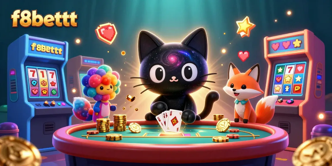 Experience vibrant gameplay at f8bettt's cosmic casino with a black hole cat charming golden chips.